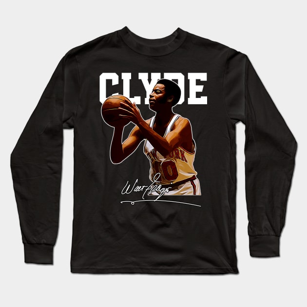 Walt Frazier The Clyde Basketball Legend Signature Vintage Retro 80s 90s Bootleg Rap Style Long Sleeve T-Shirt by CarDE